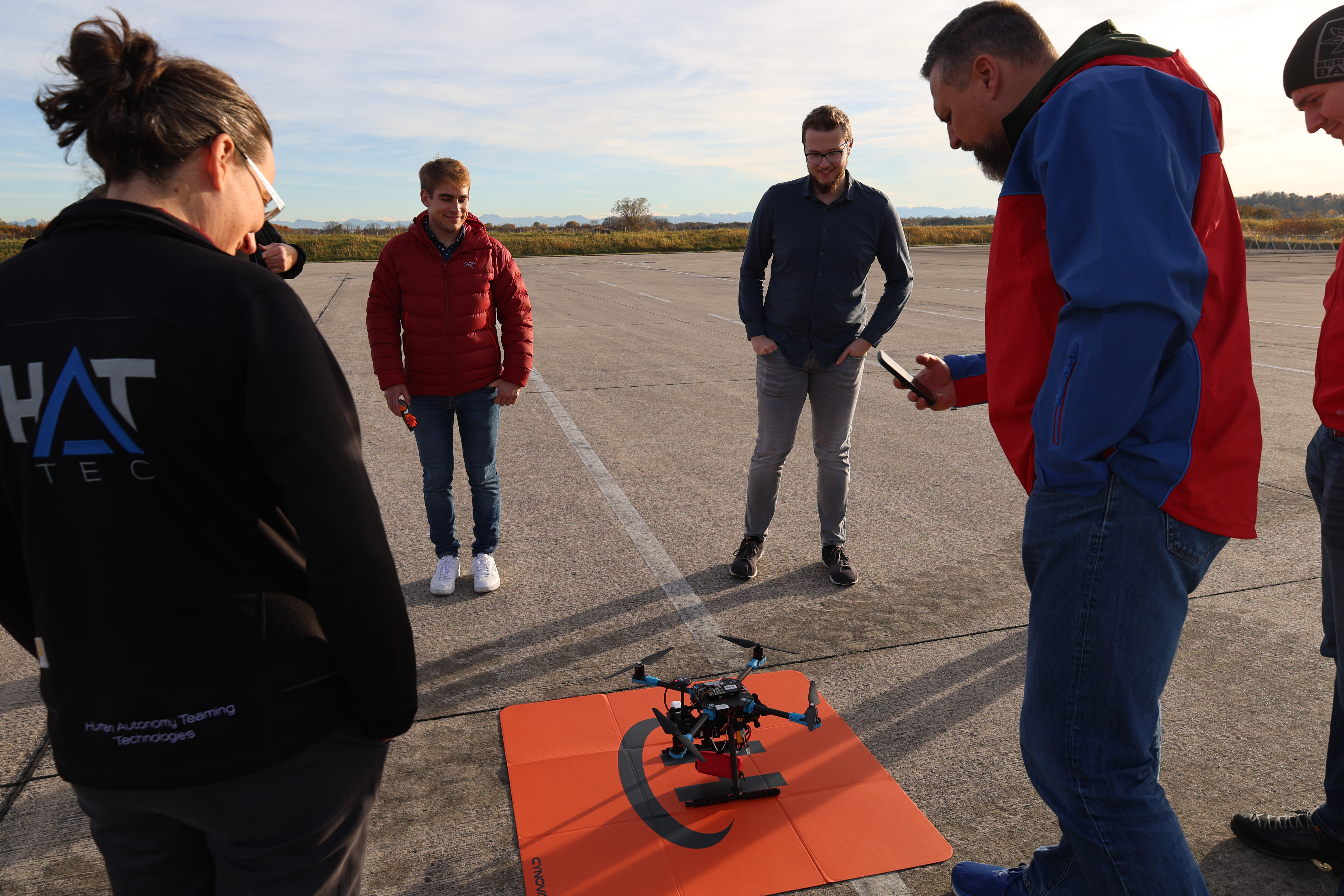Close-up view of the drone equipment used in the demonstrations