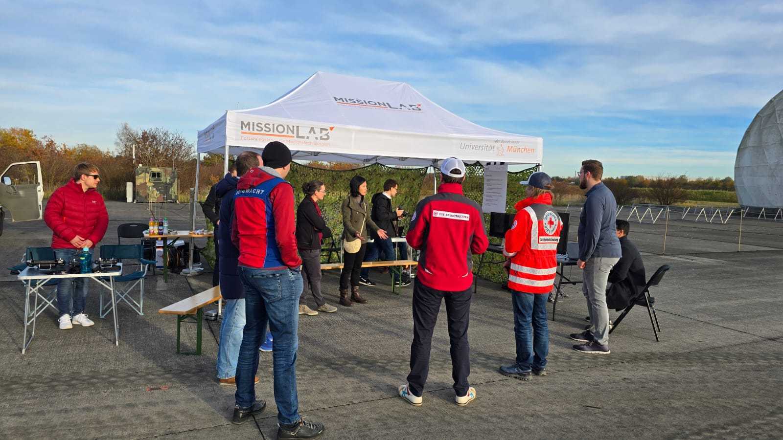 Live demonstration of the drone swarm in action